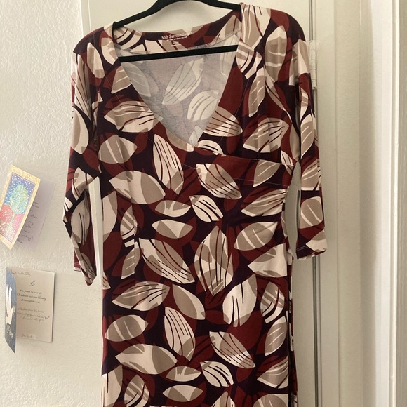 SoftSurroundings Faux Wrap Crisscross Bodice Dress - Picture 2 of 12